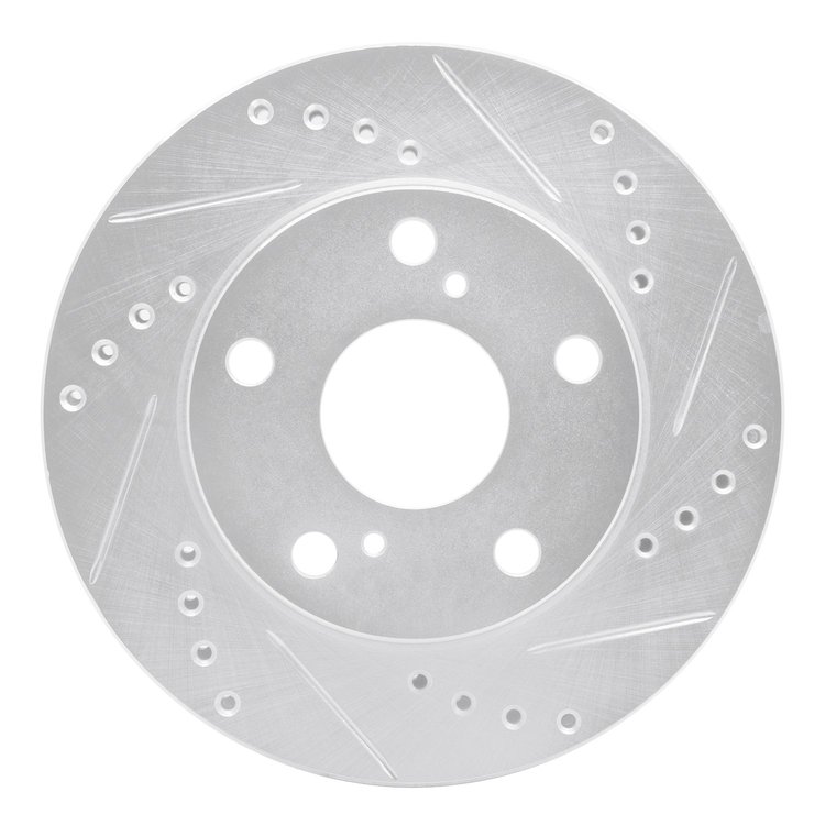 631-76051R Drilled/Slotted Brake Rotor [Silver], 1992-2001 Lexus/Toyota/Scion, Position: Front Right