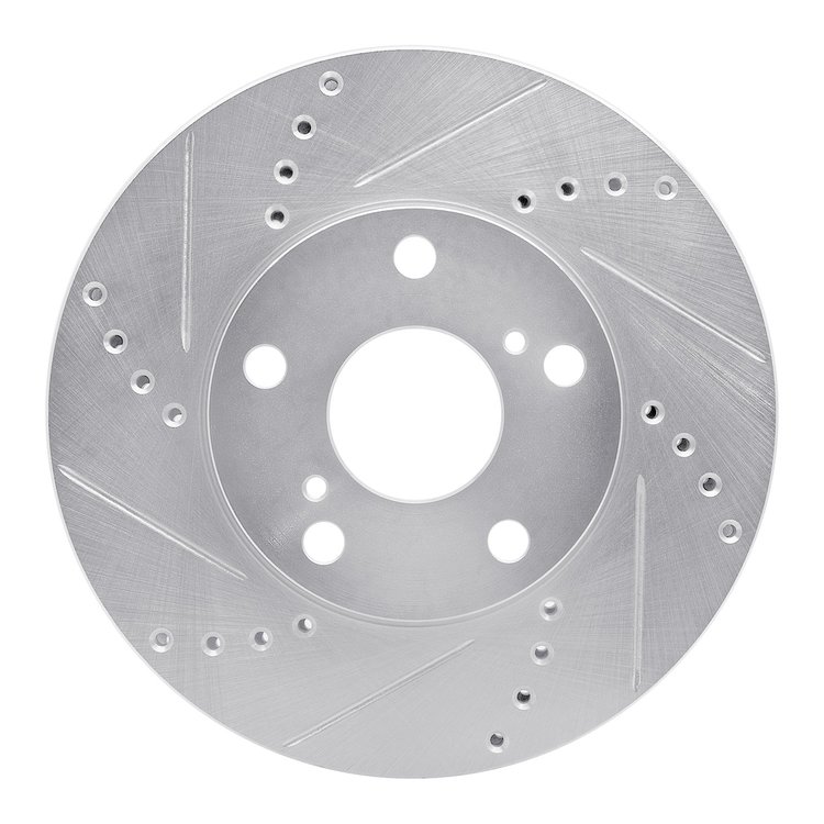 631-76052L Drilled/Slotted Brake Rotor [Silver], 1992-2006 Lexus/Toyota/Scion, Position: Front Left