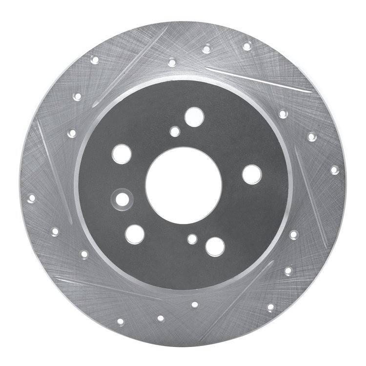 631-76053L Drilled/Slotted Brake Rotor [Silver], 1992-2003 Lexus/Toyota/Scion, Position: Rear Left