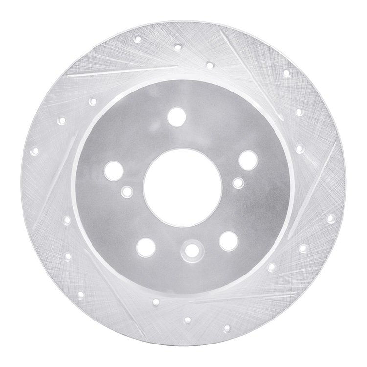 631-76053R Drilled/Slotted Brake Rotor [Silver], 1992-2003 Lexus/Toyota/Scion, Position: Rear Right