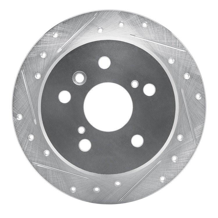 631-76054L Drilled/Slotted Brake Rotor [Silver], 1992-2003 Lexus/Toyota/Scion, Position: Rear Left