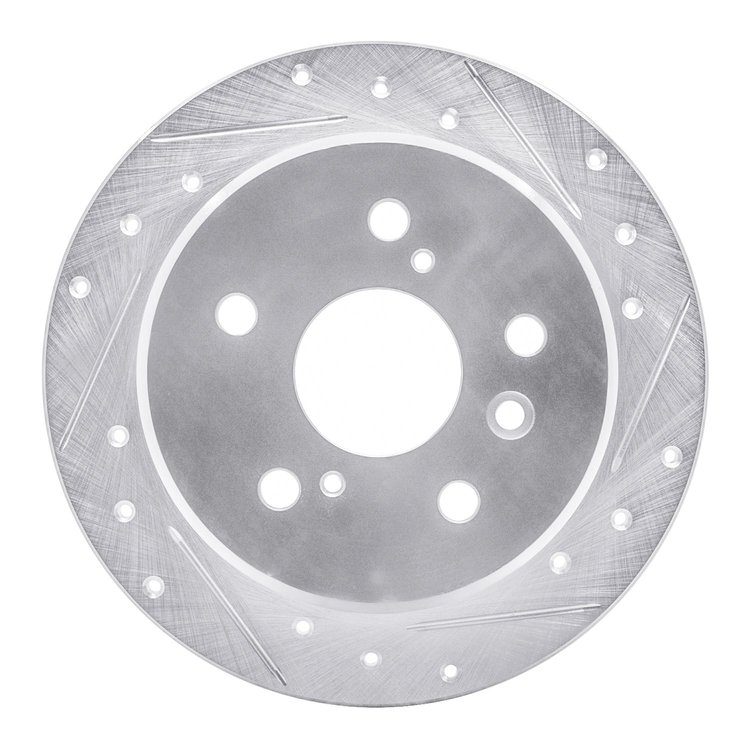 631-76054R Drilled/Slotted Brake Rotor [Silver], 1992-2003 Lexus/Toyota/Scion, Position: Rear Right