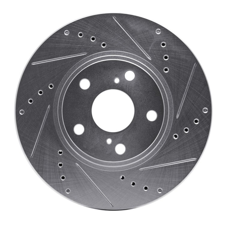 631-76055R Drilled/Slotted Brake Rotor [Silver], 1999-2007 Lexus/Toyota/Scion, Position: Front Right