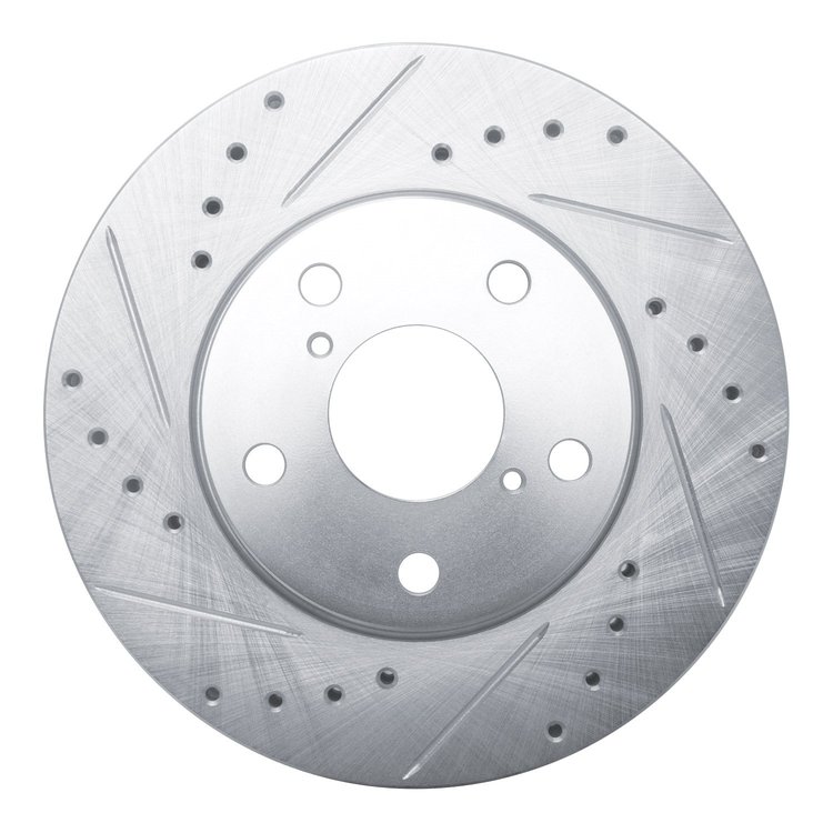 631-76057L Drilled/Slotted Brake Rotor [Silver], 1992-1995 Lexus/Toyota/Scion, Position: Front Left