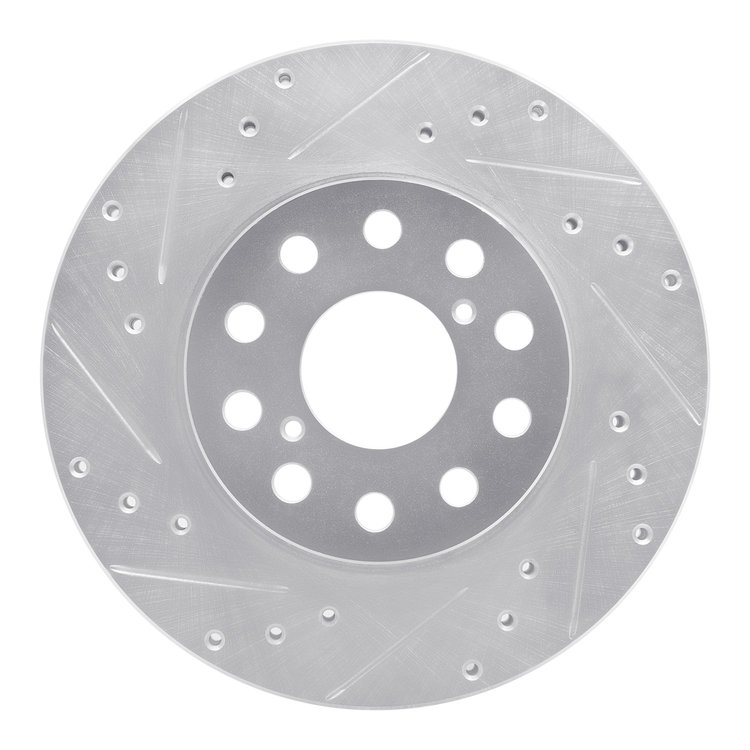 631-76058L Drilled/Slotted Brake Rotor [Silver], 1992-1995 Lexus/Toyota/Scion, Position: Rear Left