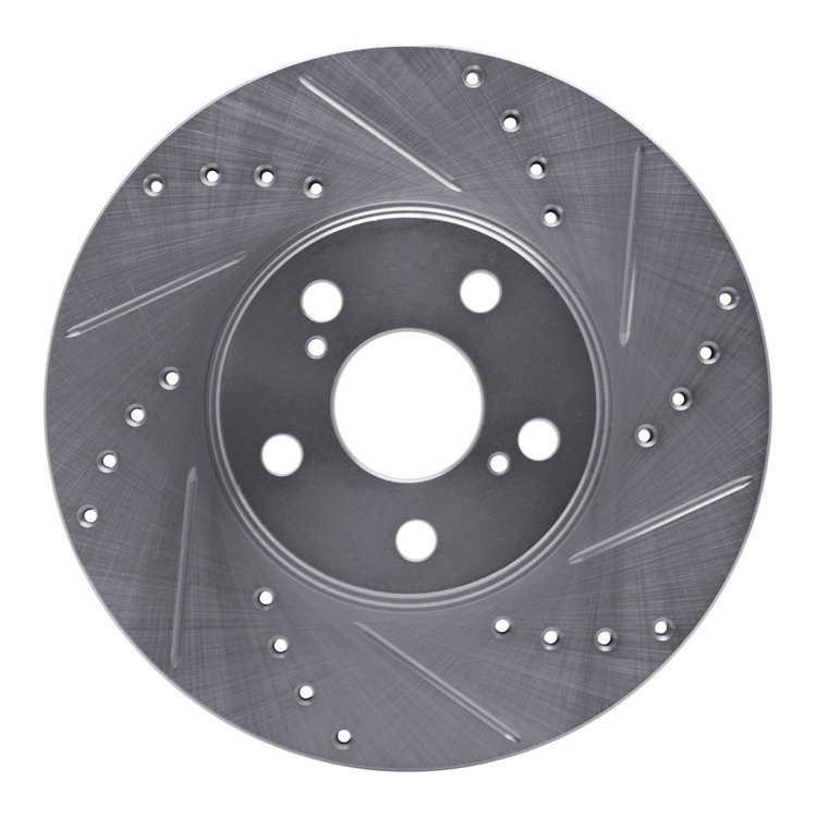 631-76059R Drilled/Slotted Brake Rotor [Silver], 1994-1999 Lexus/Toyota/Scion, Position: Front Right