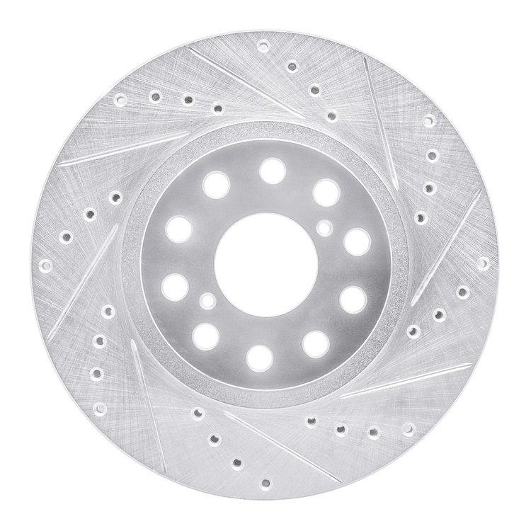 631-76061R Drilled/Slotted Brake Rotor [Silver], 1993-1998 Lexus/Toyota/Scion, Position: Front Right