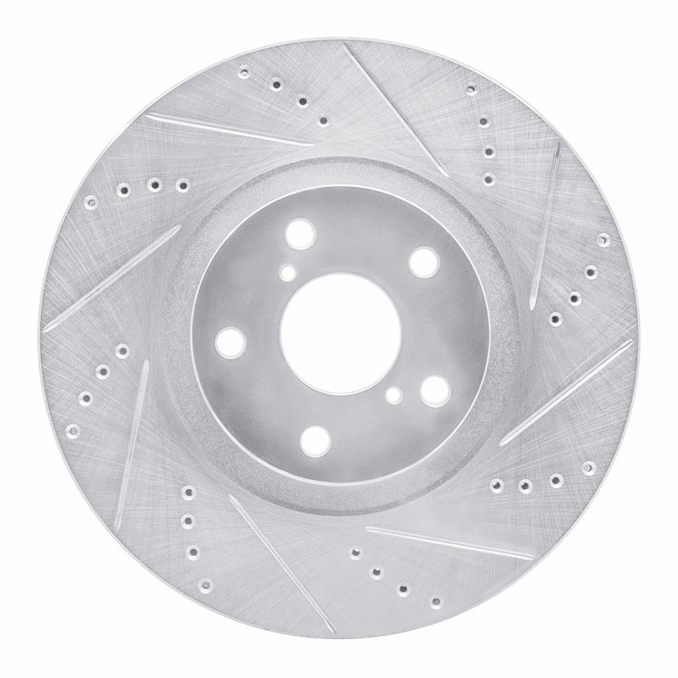 631-76062D Drilled/Slotted Brake Rotor [Silver], 1993-1998 Lexus/Toyota/Scion, Position: Left Front