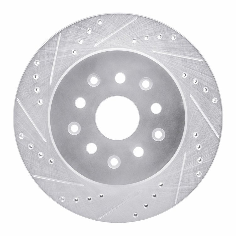 631-76064L Drilled/Slotted Brake Rotor [Silver], 1993-1998 Lexus/Toyota/Scion, Position: Rear Left