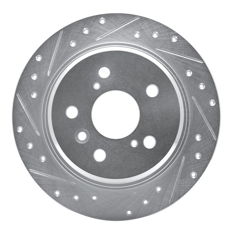 631-76065L Drilled/Slotted Brake Rotor [Silver], 1995-1999 Lexus/Toyota/Scion, Position: Rear Left