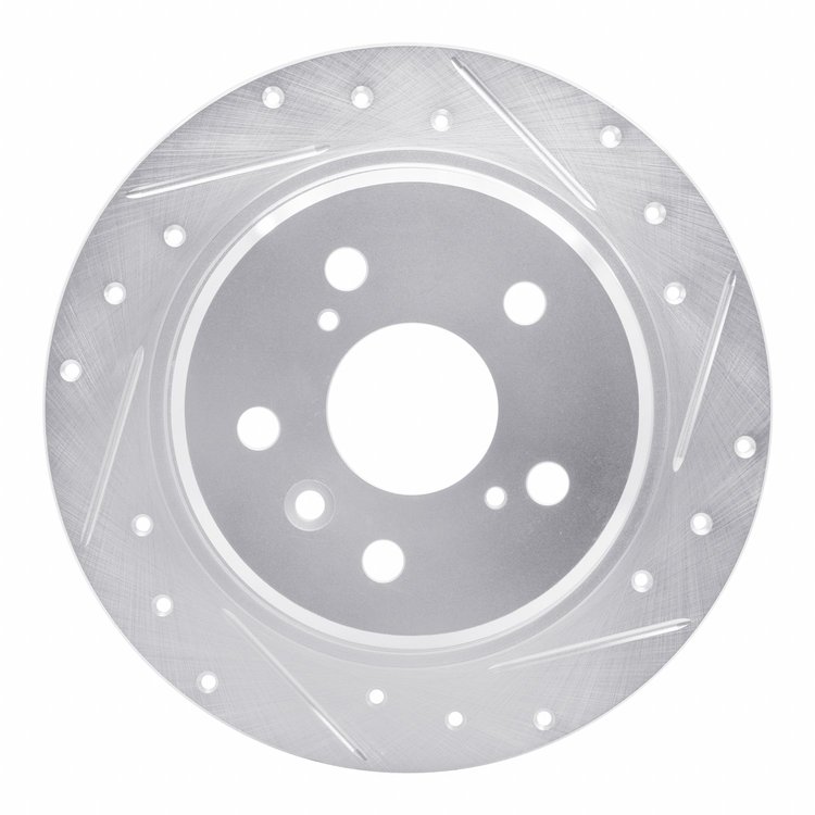 631-76065R Drilled/Slotted Brake Rotor [Silver], 1995-1999 Lexus/Toyota/Scion, Position: Rear Right
