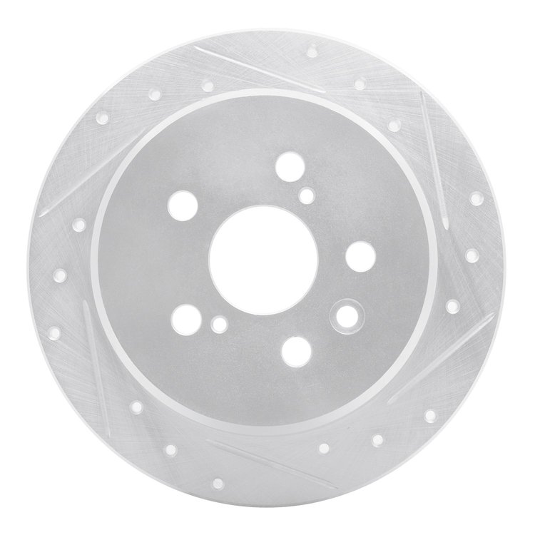 631-76066R Drilled/Slotted Brake Rotor [Silver], 1996-1999 Lexus/Toyota/Scion, Position: Rear Right
