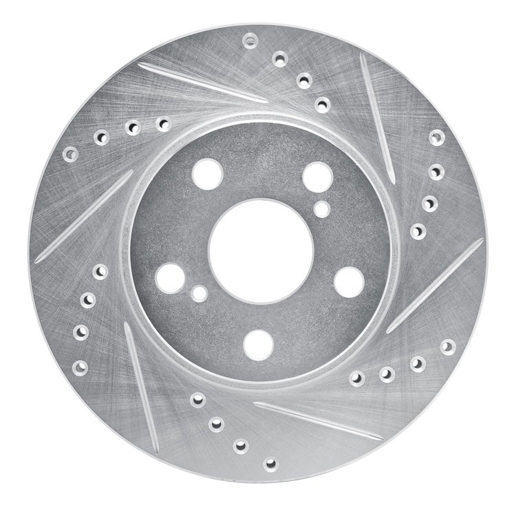 631-76067R Drilled/Slotted Brake Rotor [Silver], 1994-2000 Lexus/Toyota/Scion, Position: Front Right