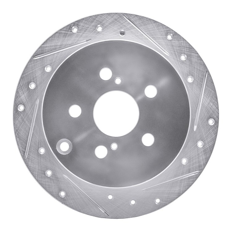 631-76069R Drilled/Slotted Brake Rotor [Silver], 2000-2010 Multiple Makes/Models, Position: Rear Right