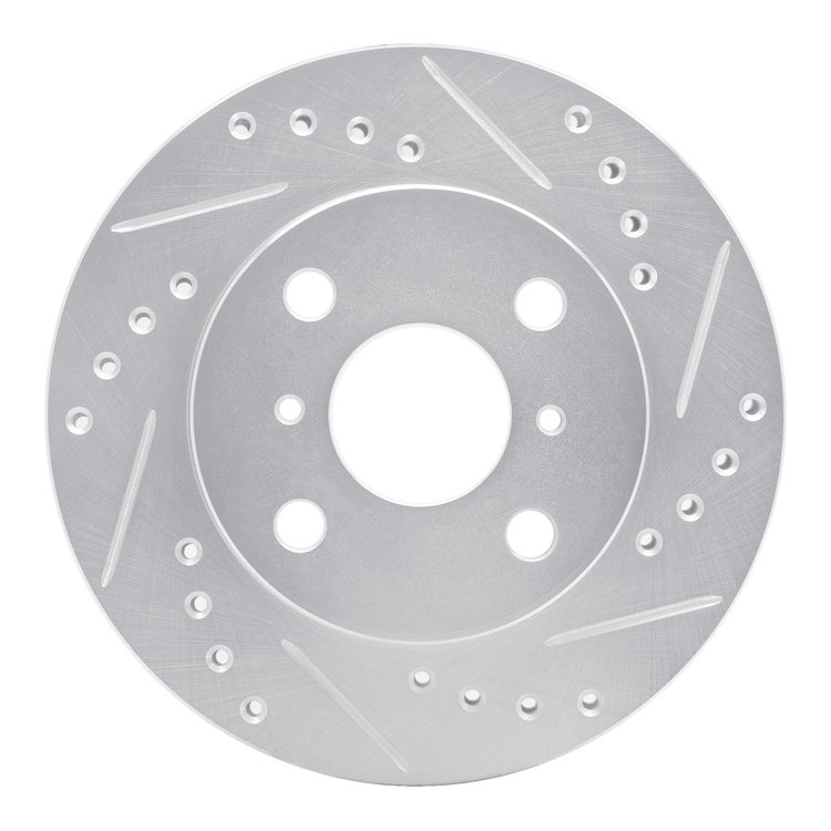 631-76070R Drilled/Slotted Brake Rotor [Silver], 1999-2005 Lexus/Toyota/Scion, Position: Front Right