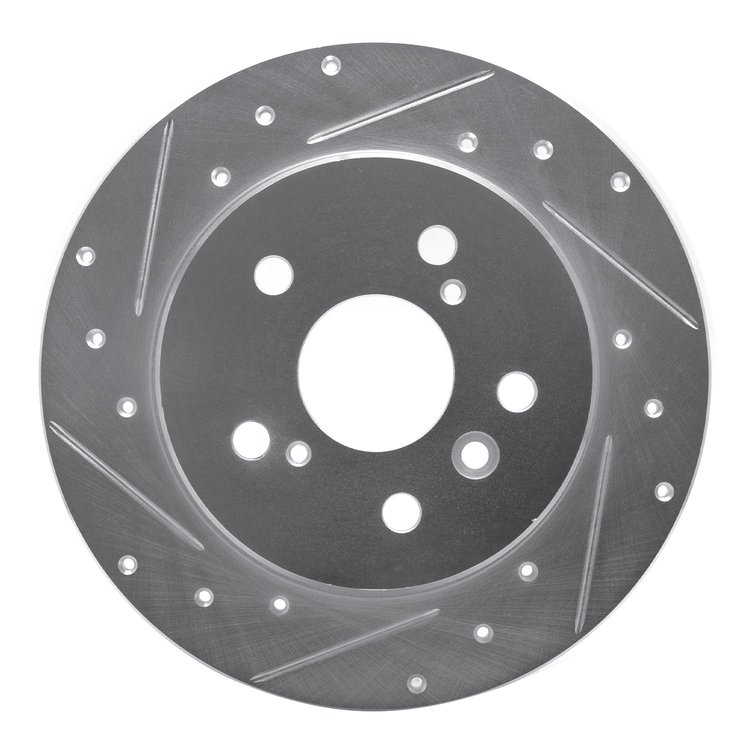 631-76071L Drilled/Slotted Brake Rotor [Silver], 2000-2004 Lexus/Toyota/Scion, Position: Rear Left
