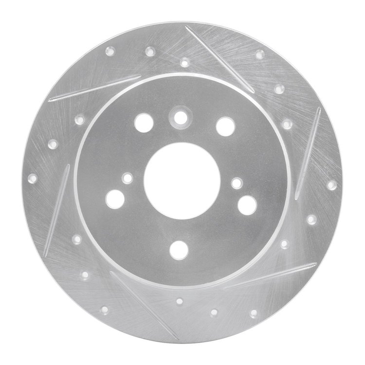 631-76071R Drilled/Slotted Brake Rotor [Silver], 2000-2004 Lexus/Toyota/Scion, Position: Rear Right