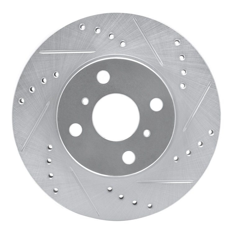 631-76072L Drilled/Slotted Brake Rotor [Silver], 2000-2005 Lexus/Toyota/Scion, Position: Front Left