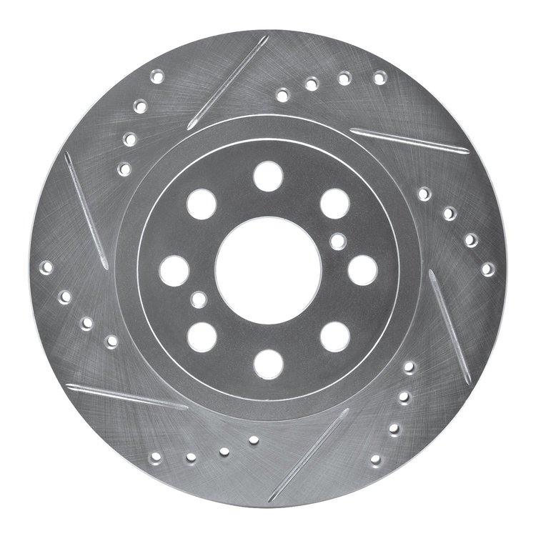 631-76073L Drilled/Slotted Brake Rotor [Silver], 2000-2005 Lexus/Toyota/Scion, Position: Rear Left