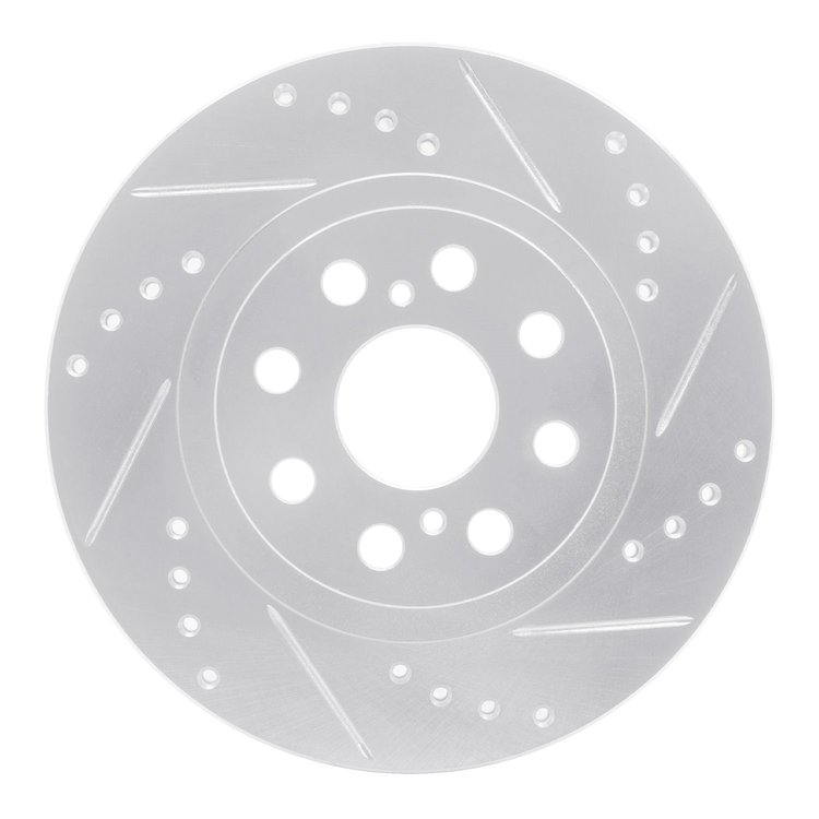 631-76073R Drilled/Slotted Brake Rotor [Silver], 2000-2005 Lexus/Toyota/Scion, Position: Rear Right