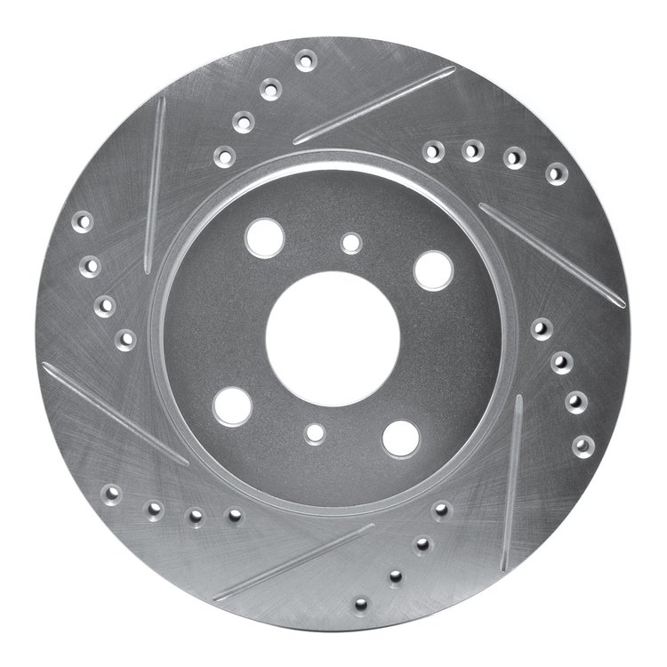 631-76074L Drilled/Slotted Brake Rotor [Silver], 2001-2003 Lexus/Toyota/Scion, Position: Front Left
