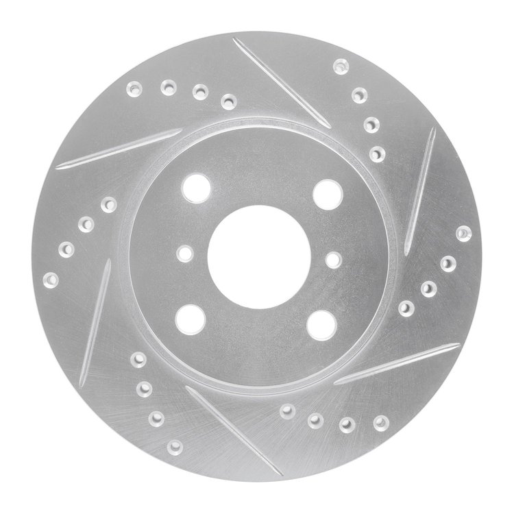 631-76074R Drilled/Slotted Brake Rotor [Silver], 2001-2003 Lexus/Toyota/Scion, Position: Front Right