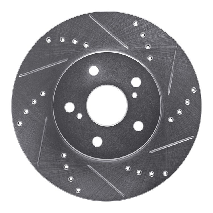 631-76075R Drilled/Slotted Brake Rotor [Silver], 2002-2015 Lexus/Toyota/Scion, Position: Front Right
