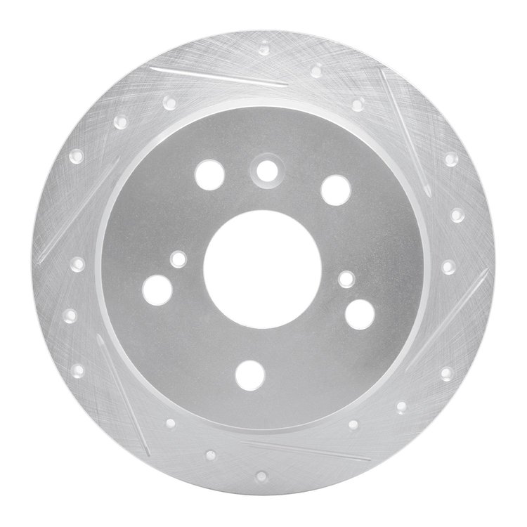631-76076R Drilled/Slotted Brake Rotor [Silver], 2002-2008 Lexus/Toyota/Scion, Position: Rear Right