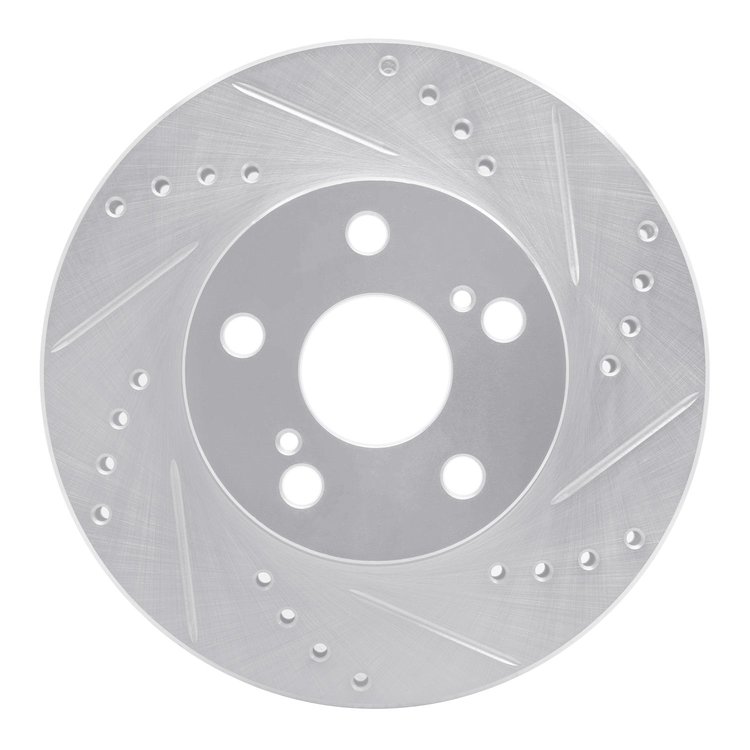 631-76077R Drilled/Slotted Brake Rotor [Silver], 2004-2009 Lexus/Toyota/Scion, Position: Front Right