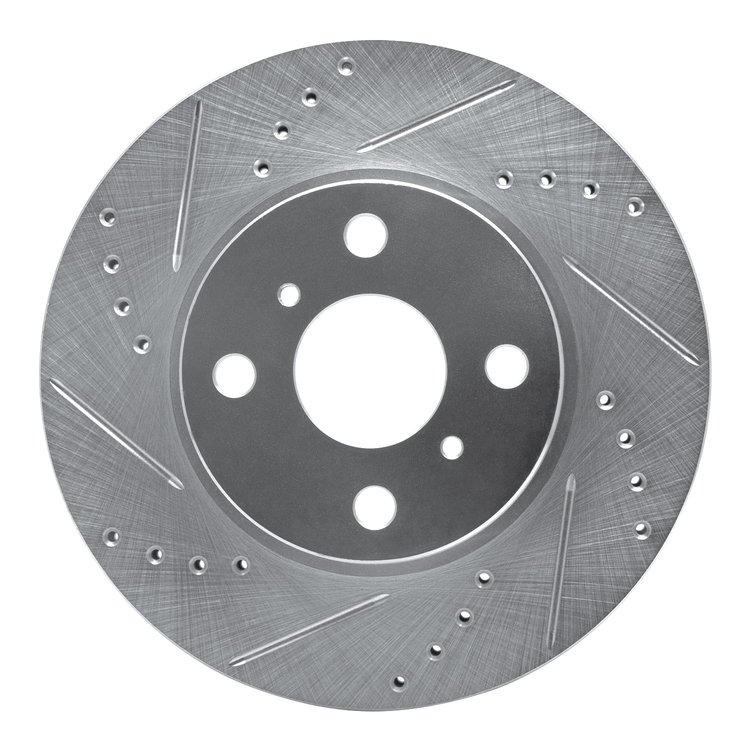 631-76078L Drilled/Slotted Brake Rotor [Silver], 2006-2019 Lexus/Toyota/Scion, Position: Front Left