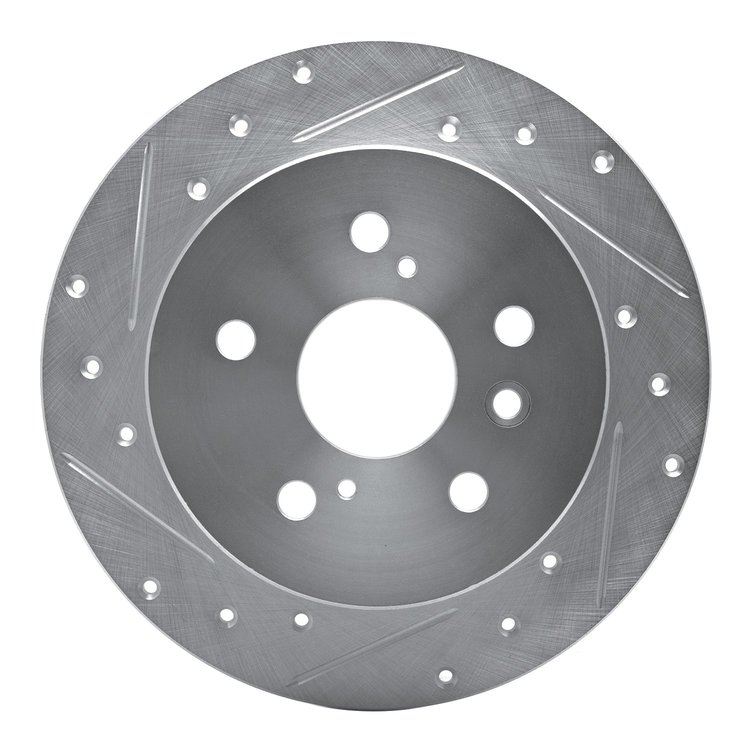 631-76079L Drilled/Slotted Brake Rotor [Silver], 2007-2012 Lexus/Toyota/Scion, Position: Rear Left