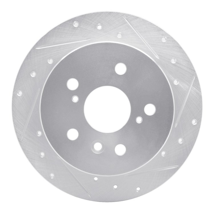 631-76079R Drilled/Slotted Brake Rotor [Silver], 2007-2012 Lexus/Toyota/Scion, Position: Rear Right