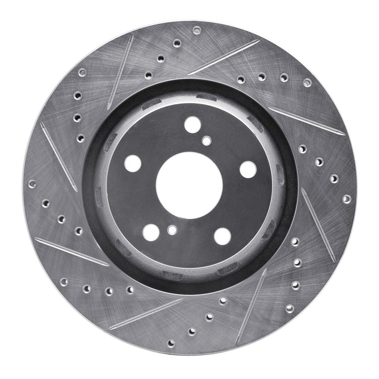 631-76085L Drilled/Slotted Brake Rotor [Silver], 2009-2015 Lexus/Toyota/Scion, Position: Front Left