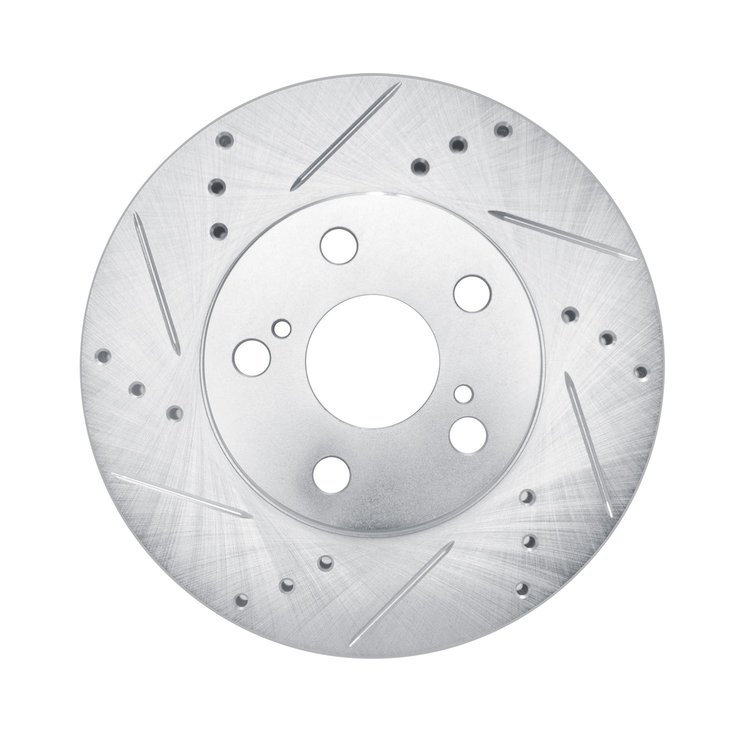 631-76087L Drilled/Slotted Brake Rotor [Silver], 2010-2017 Lexus/Toyota/Scion, Position: Front Left