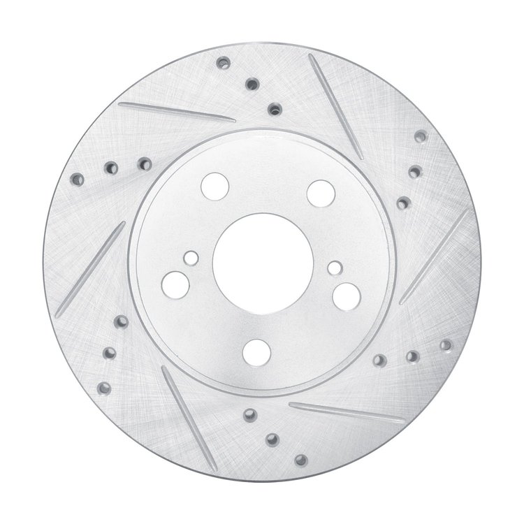 631-76087R Drilled/Slotted Brake Rotor [Silver], 2010-2017 Lexus/Toyota/Scion, Position: Front Right