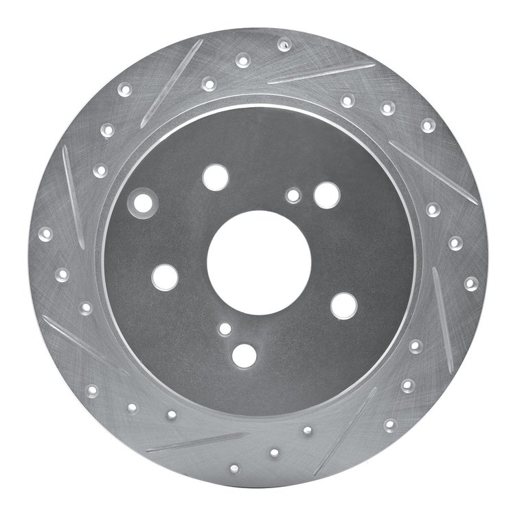 631-76089L Drilled/Slotted Brake Rotor [Silver], 2012-2020 Lexus/Toyota/Scion, Position: Rear Left