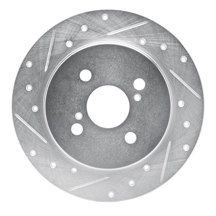 631-76090L Drilled/Slotted Brake Rotor [Silver], 2012-2018 Lexus/Toyota/Scion, Position: Rear Left