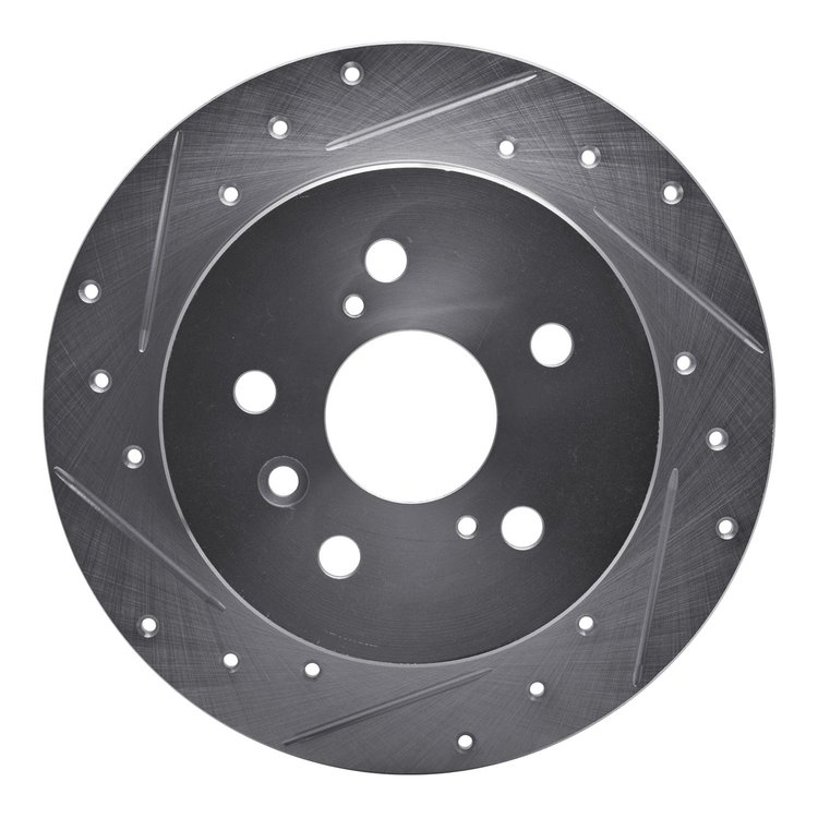 631-76091L Drilled/Slotted Brake Rotor [Silver], 2012-2018 Lexus/Toyota/Scion, Position: Rear Left