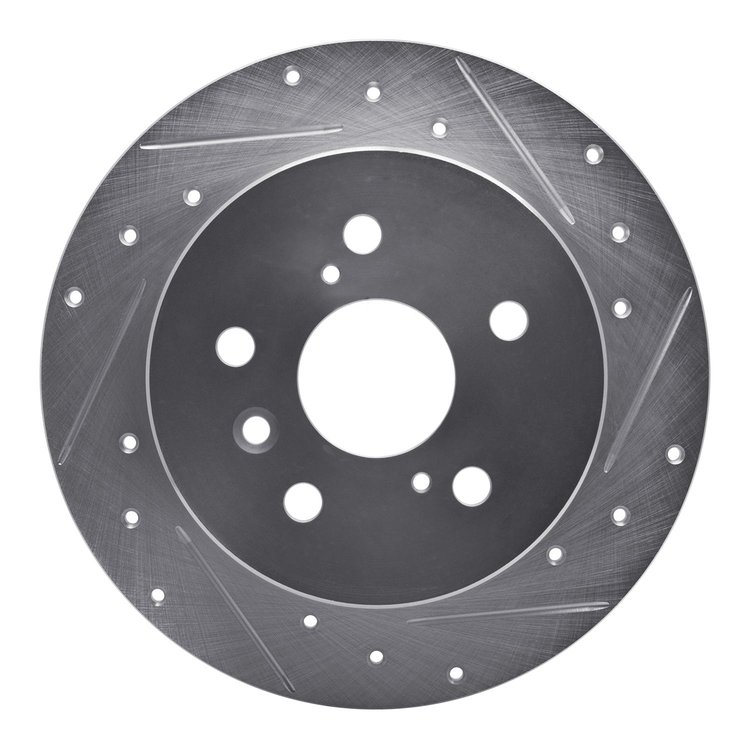 631-76091R Drilled/Slotted Brake Rotor [Silver], 2012-2018 Lexus/Toyota/Scion, Position: Rear Right