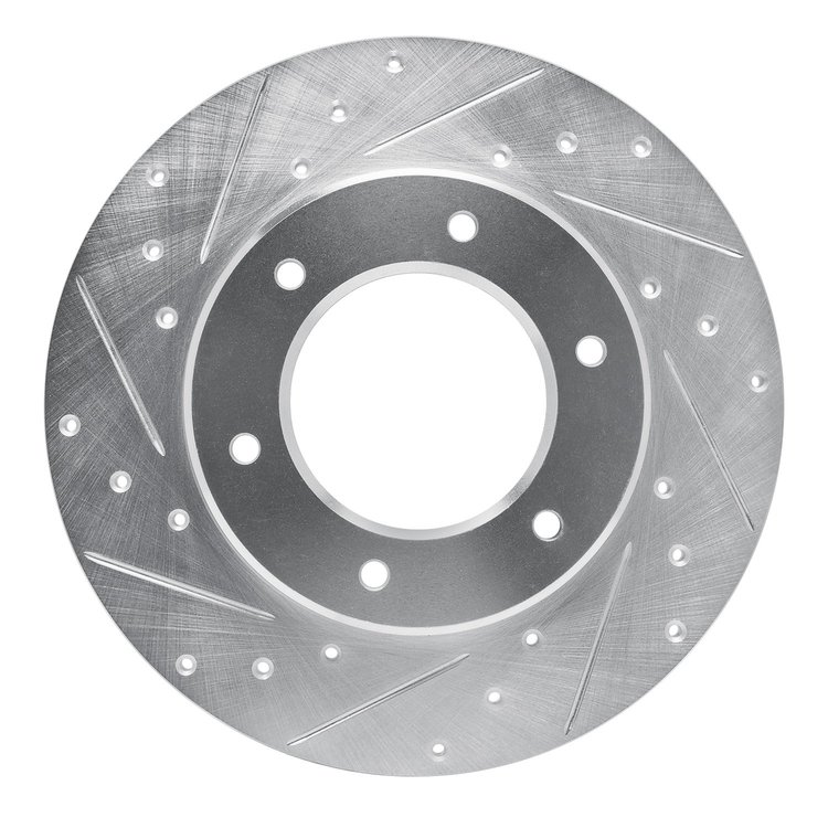 631-76093L Drilled/Slotted Brake Rotor [Silver], 1979-1980 Lexus/Toyota/Scion, Position: Front Left