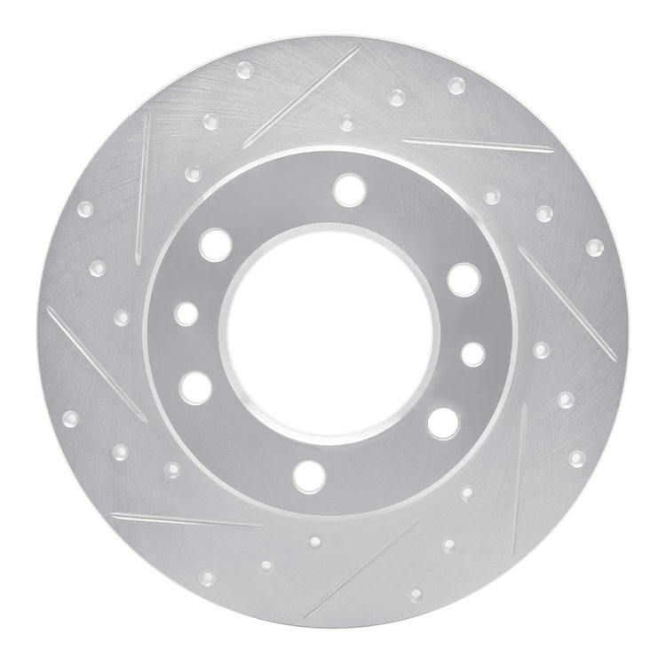 631-76095L Drilled/Slotted Brake Rotor [Silver], 1981-1985 Lexus/Toyota/Scion, Position: Front Left