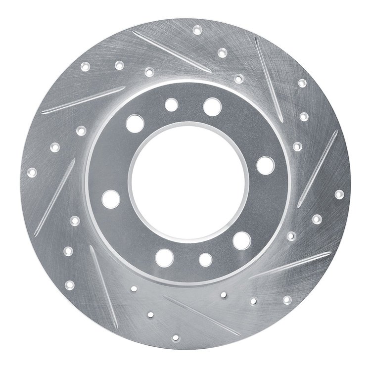 631-76095R Drilled/Slotted Brake Rotor [Silver], 1981-1985 Lexus/Toyota/Scion, Position: Front Right
