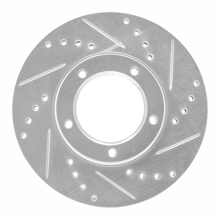 631-76096R Drilled/Slotted Brake Rotor [Silver], 1984-1995 Lexus/Toyota/Scion, Position: Front Right