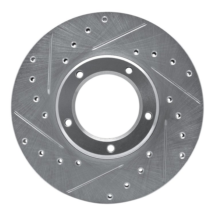 631-76098L Drilled/Slotted Brake Rotor [Silver], 1985-1992 Lexus/Toyota/Scion, Position: Front Left