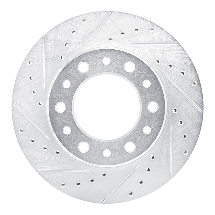 631-76099L Drilled/Slotted Brake Rotor [Silver], 1976-1980 Lexus/Toyota/Scion, Position: Front Left