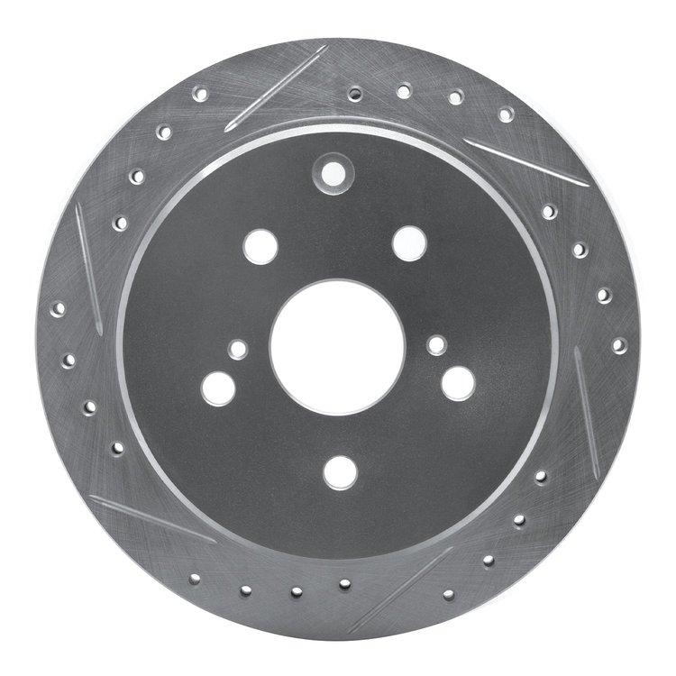 631-76101L Drilled/Slotted Brake Rotor [Silver], 1986-1997 Lexus/Toyota/Scion, Position: Rear Left