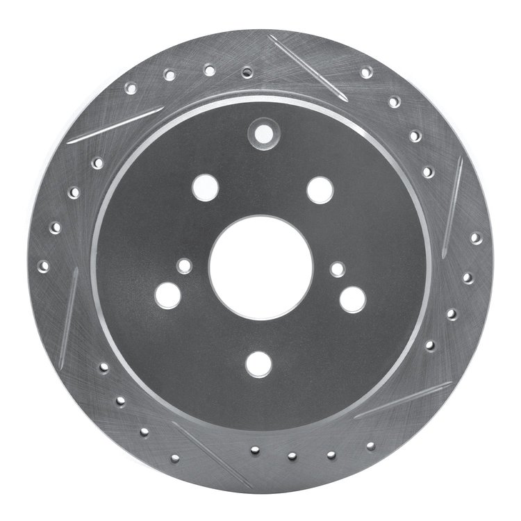 631-76101R Drilled/Slotted Brake Rotor [Silver], 1986-1997 Lexus/Toyota/Scion, Position: Rear Right