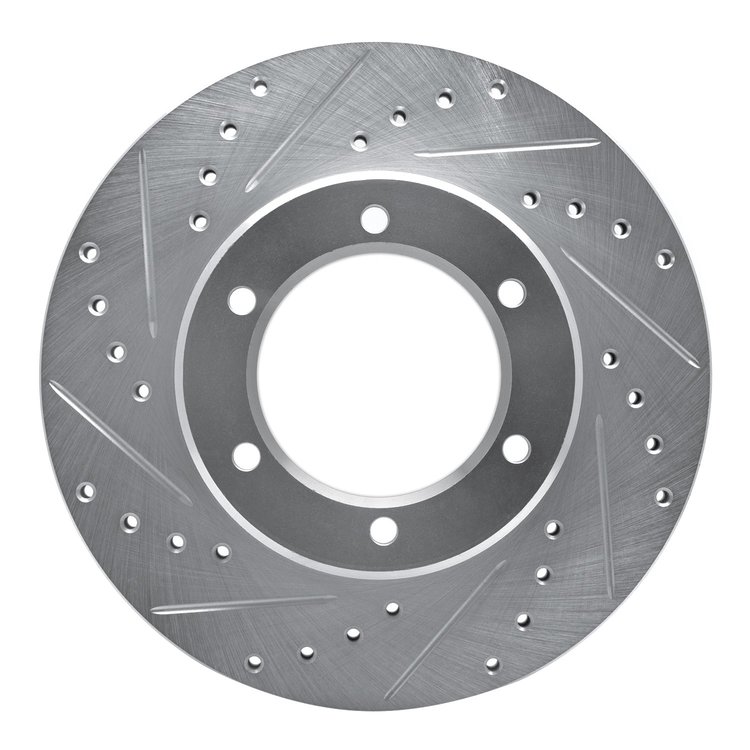 631-76102L Drilled/Slotted Brake Rotor [Silver], 1986-1995 Lexus/Toyota/Scion, Position: Front Left