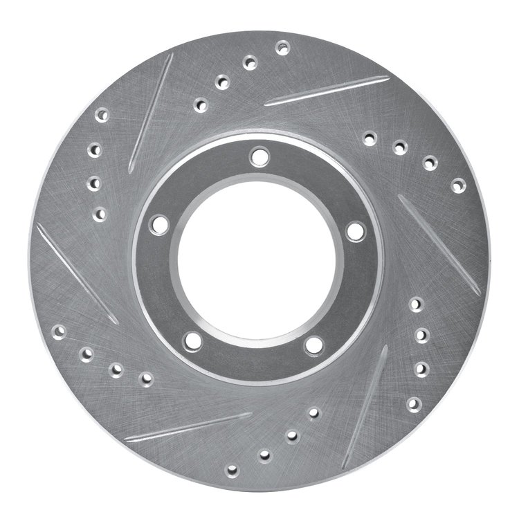 631-76106L Drilled/Slotted Brake Rotor [Silver], 1989-2008 Lexus/Toyota/Scion, Position: Front Left