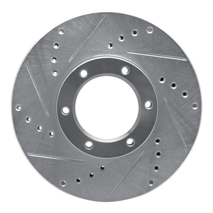 631-76107L Drilled/Slotted Brake Rotor [Silver], 1989-1993 Lexus/Toyota/Scion, Position: Front Left